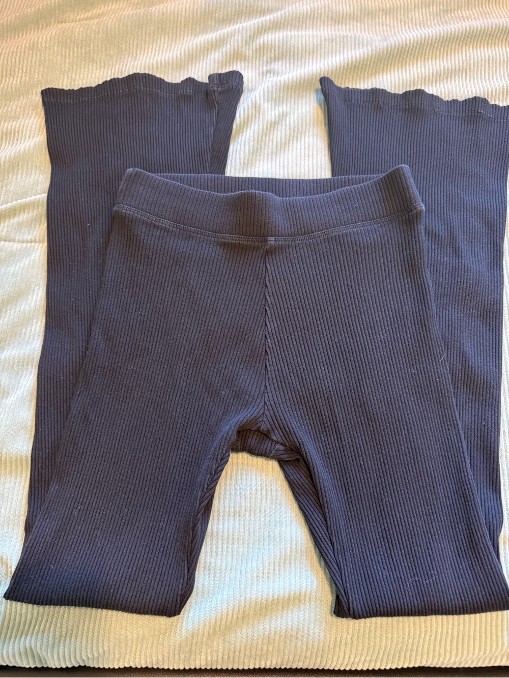 PINK Victoria's Secret Ribbed Flare Hem Leggings - Black
